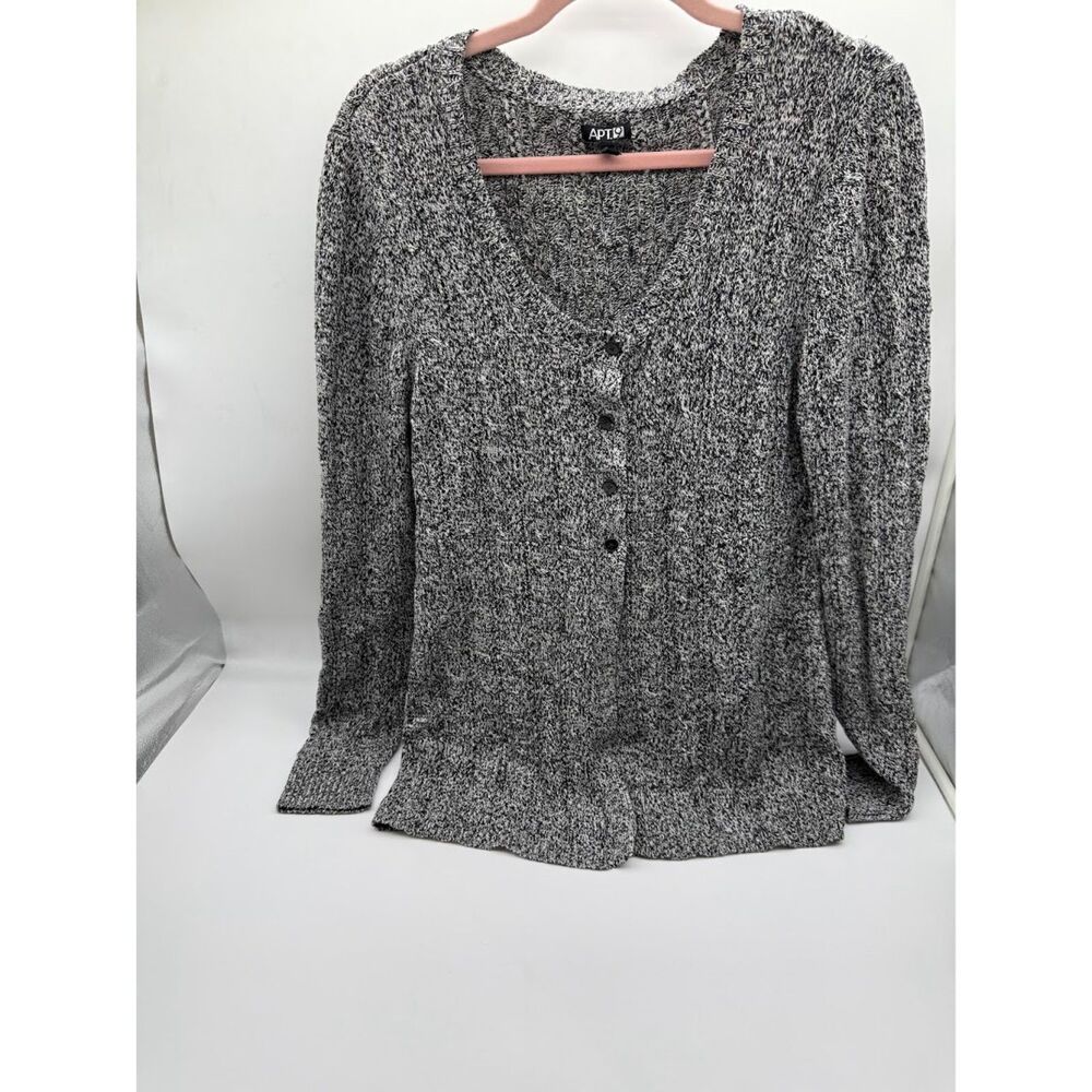 Apt 9  gray sweater button up size XL